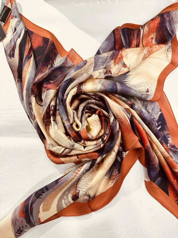 FOULARD SOIE DIAMANTINE IMPRIME