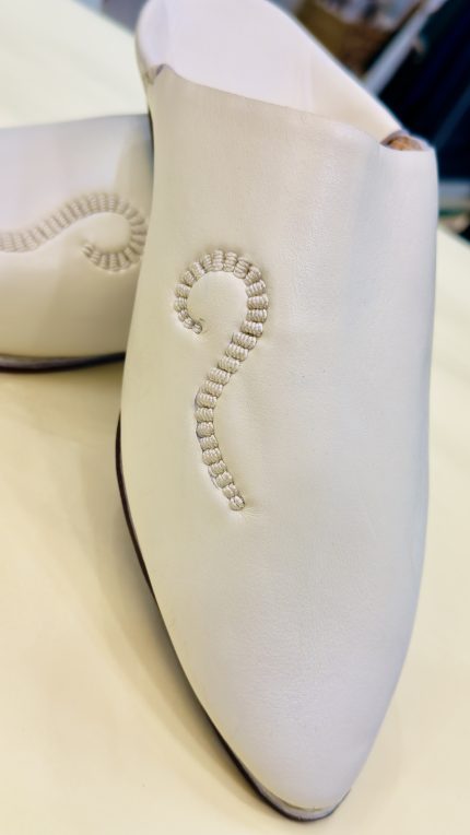 babouches homme en cuir couleur écru