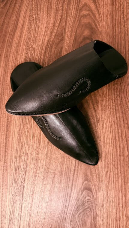 Babouches homme en 100% cuir, création marocaine artisanale de Saphir Caftan